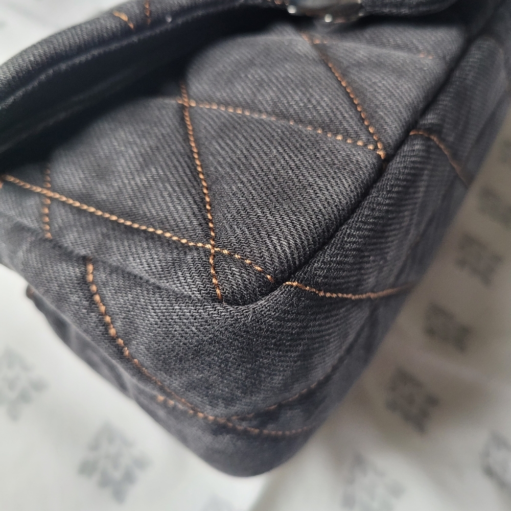 Coach Quilted Black Denim Tabby 20 Shoulder and Crossbody Bag - Picture 11 of 16